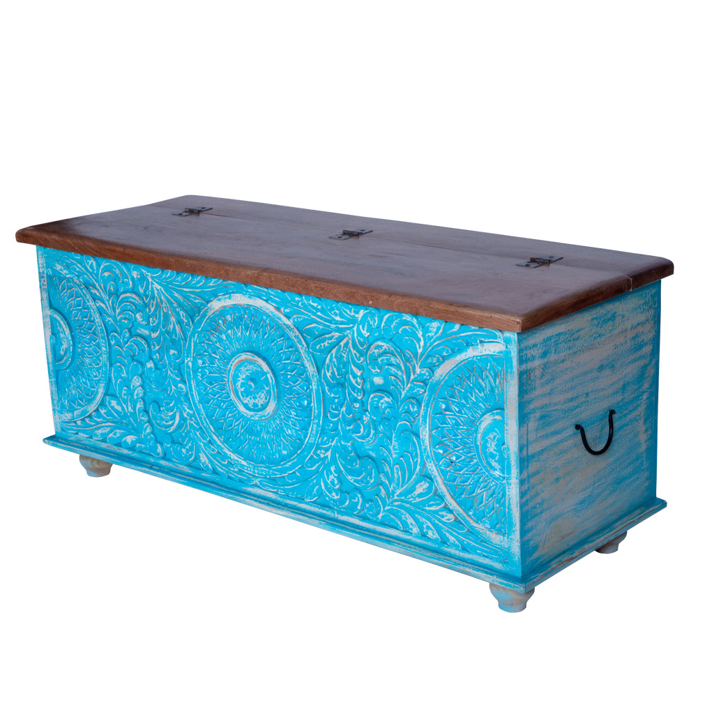 Maadze Distressed Trunk &quot;Pure Blue&quot;