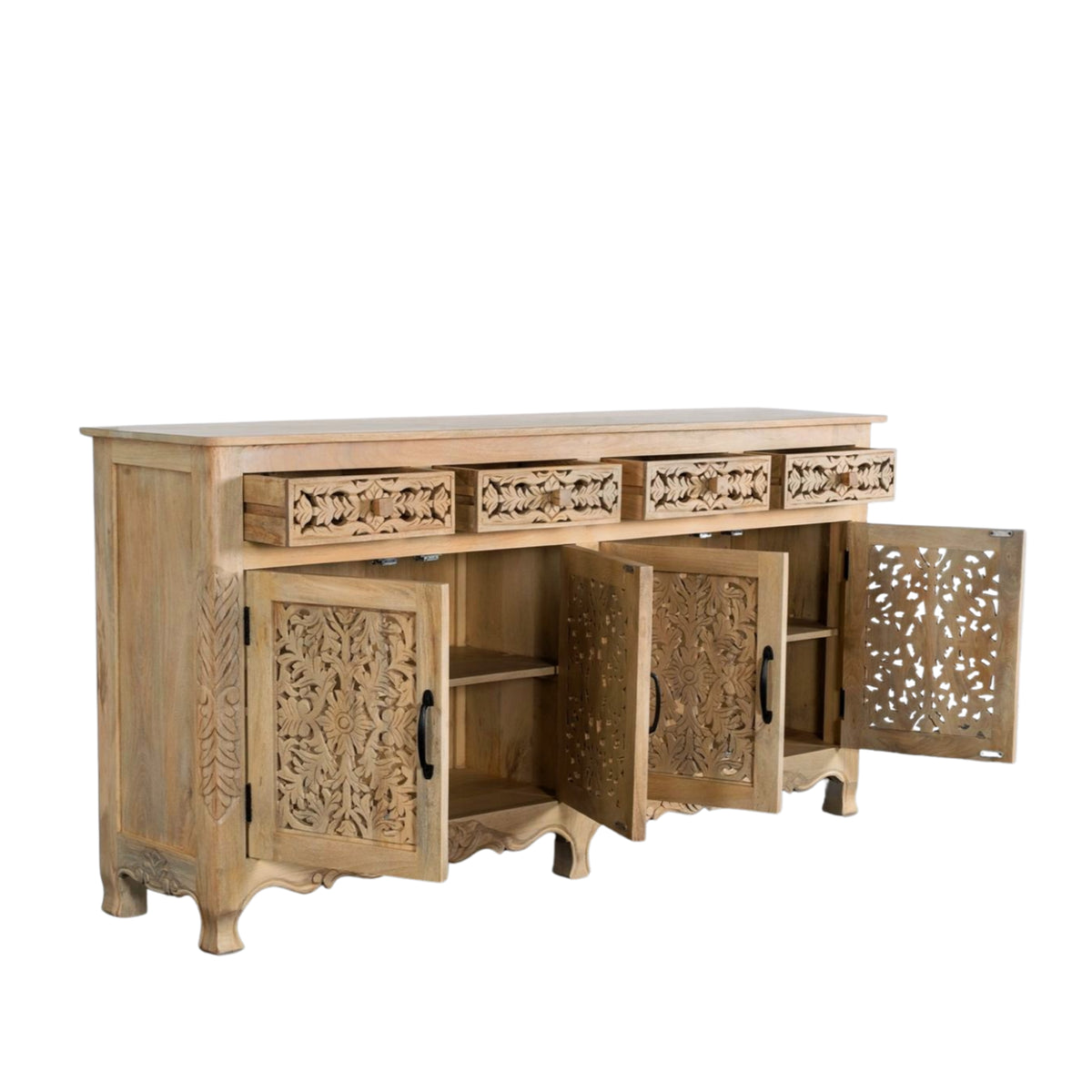 Maadze 4 Door Carved Sideboard Buffet