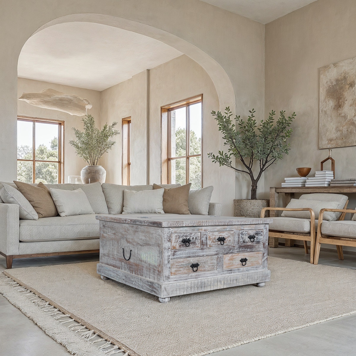 Maadze White Coffee Table with Lift Top