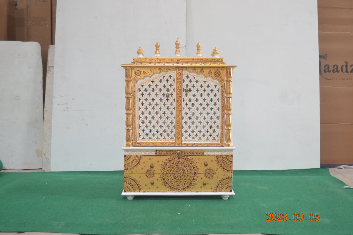 Celestial Grace Carved Pooja Mandir