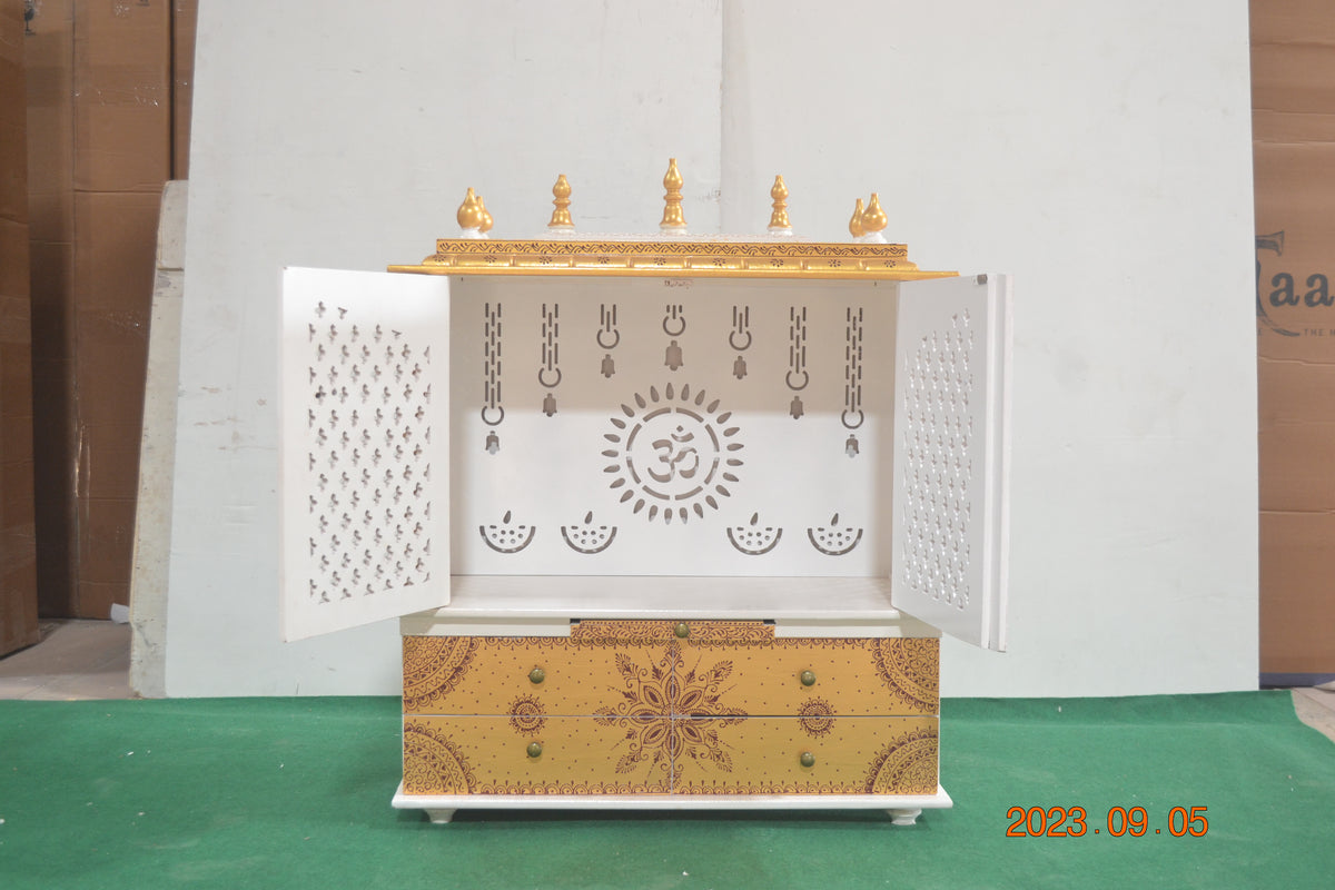 Celestial Grace Carved Pooja Mandir