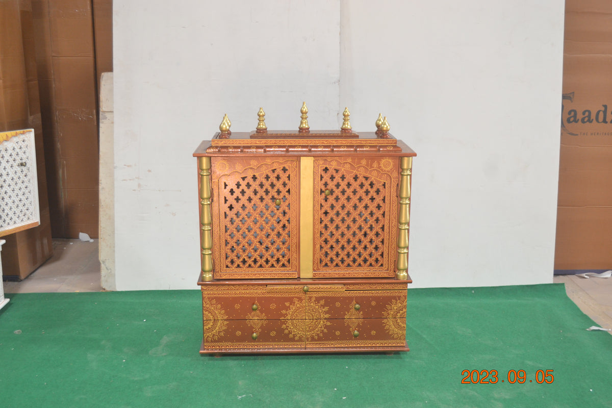 Celestial Grace Carved Pooja Mandir