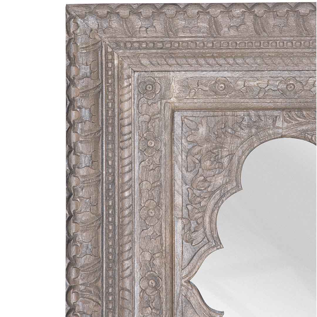 Majestic Hand Carved Solid Wood Floor Mirror