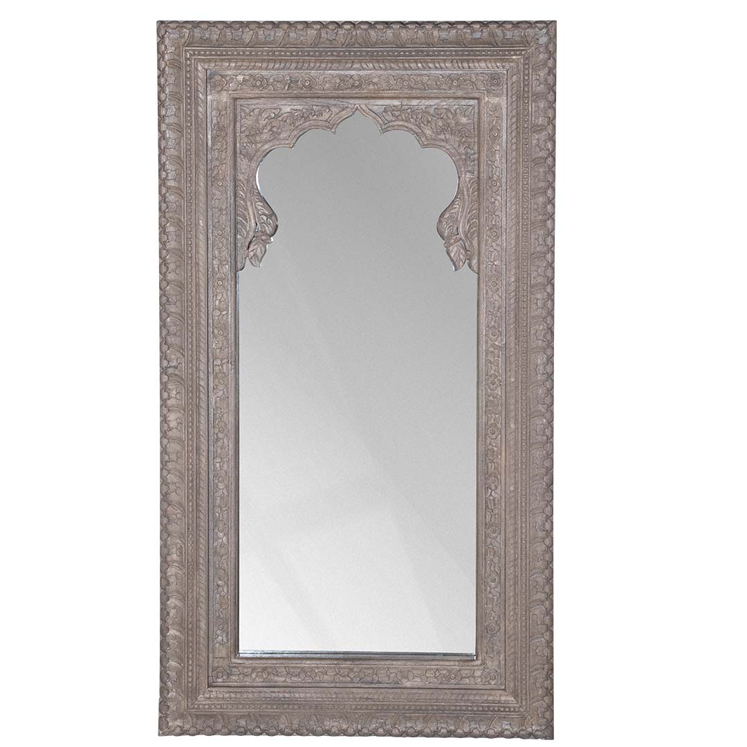 Majestic Hand Carved Solid Wood Floor Mirror