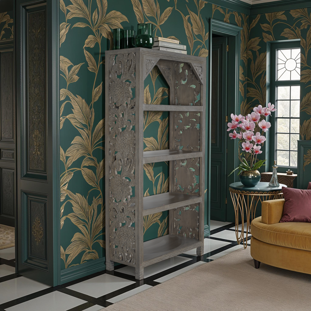 MAADZE DUSK SMOKE GRAY BOOKCASE