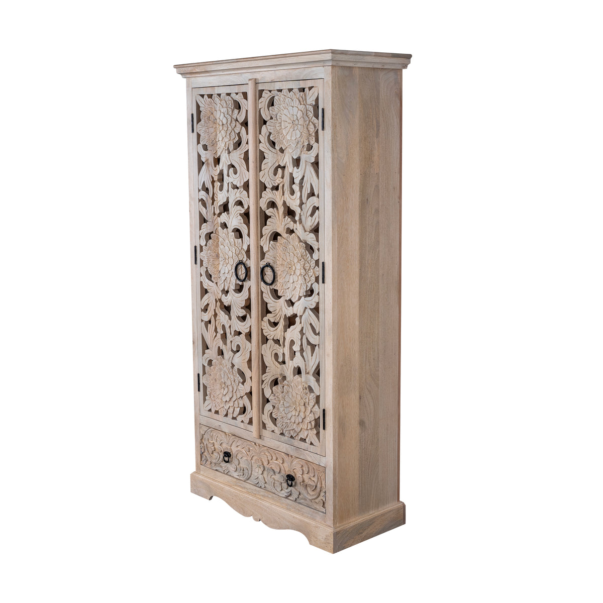 MAADZE EMERALD MINT CARVED WARDROBE