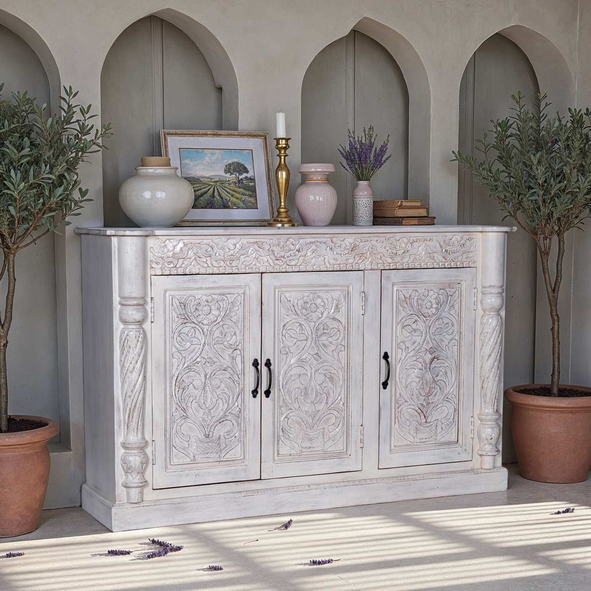 MAADZE IVORY WHITE SIDEBOARD BUFFET