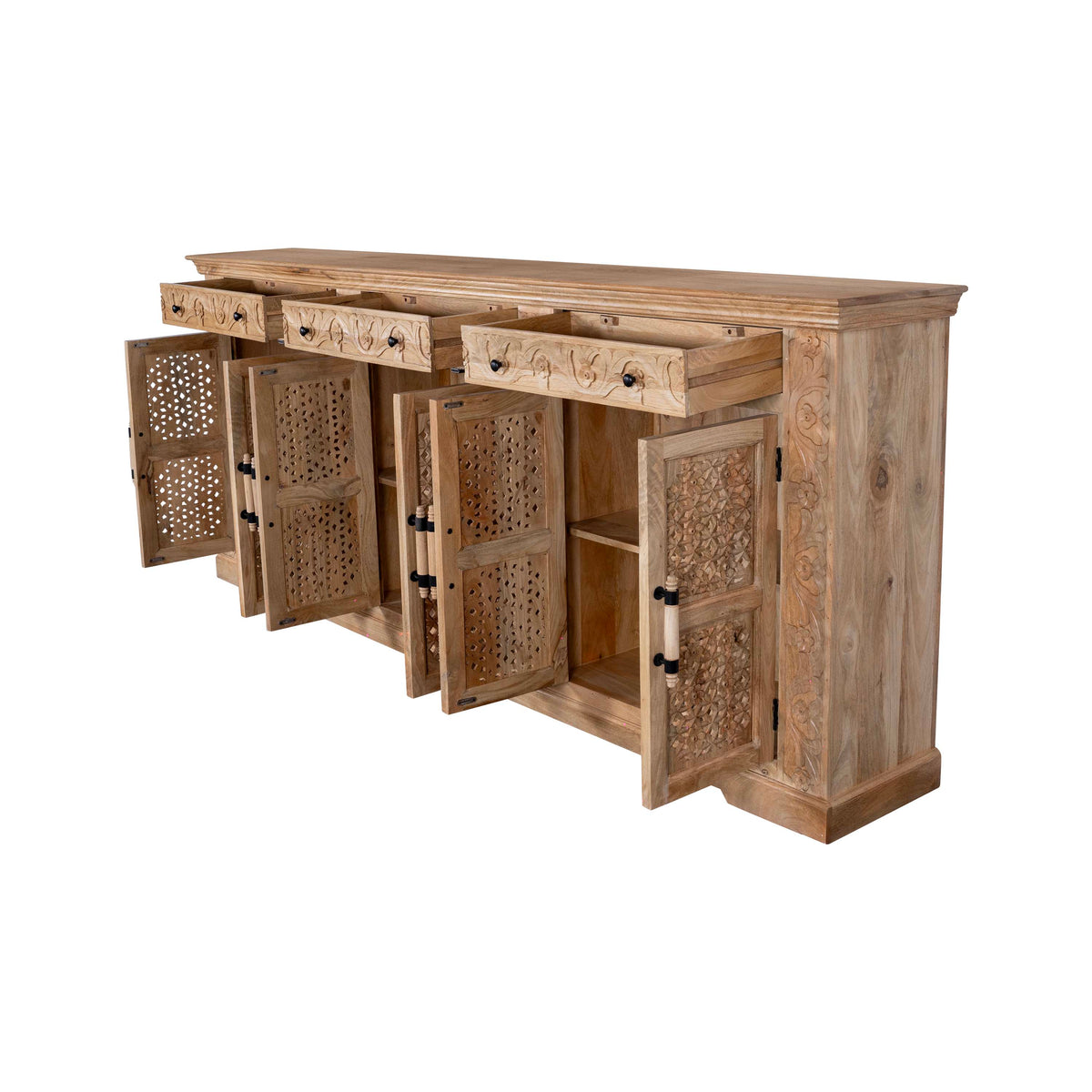 Maadze Hand Carved 102" Long Sideboard “Sirius”