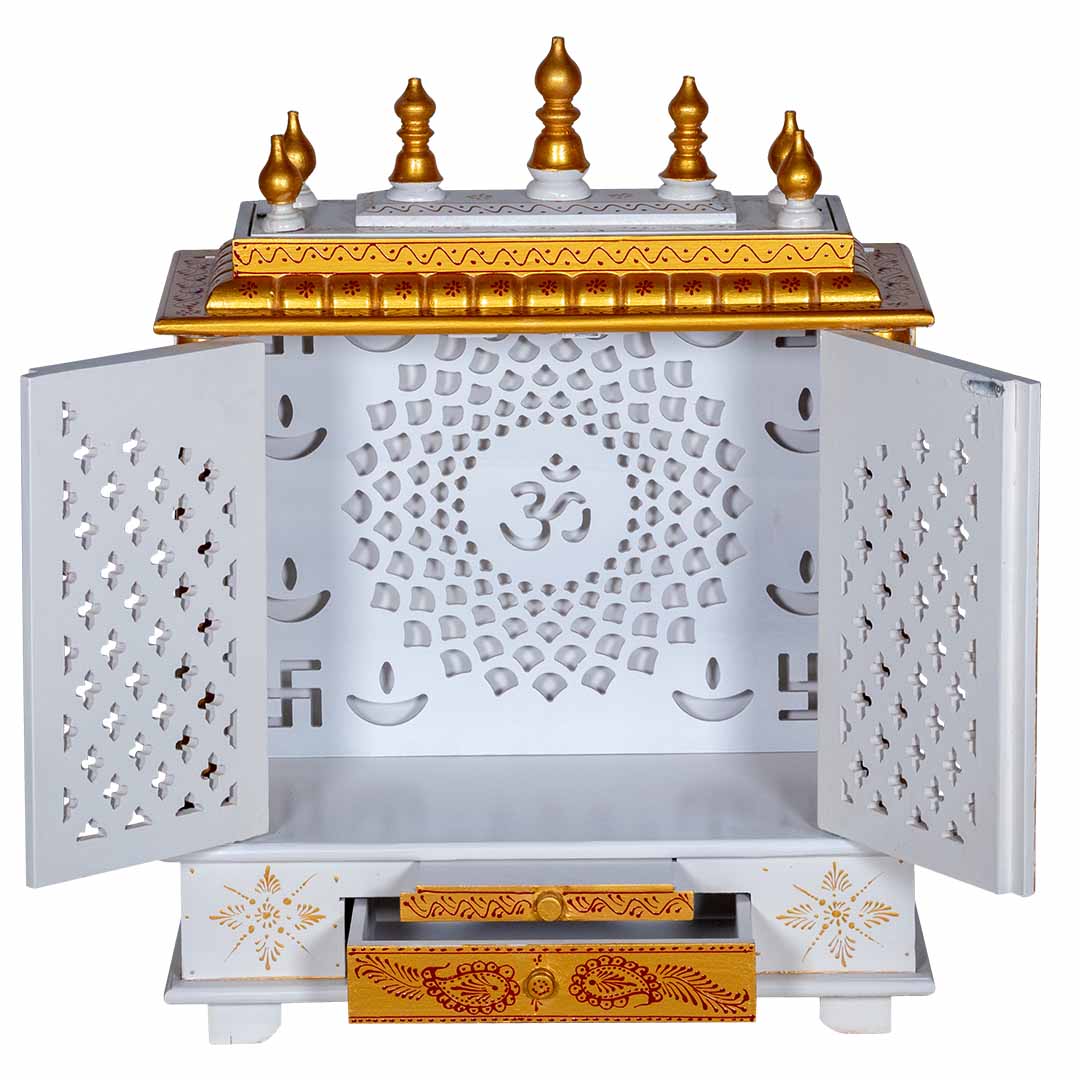 Rohini Radiance Carved Wooden Mandir with Doors