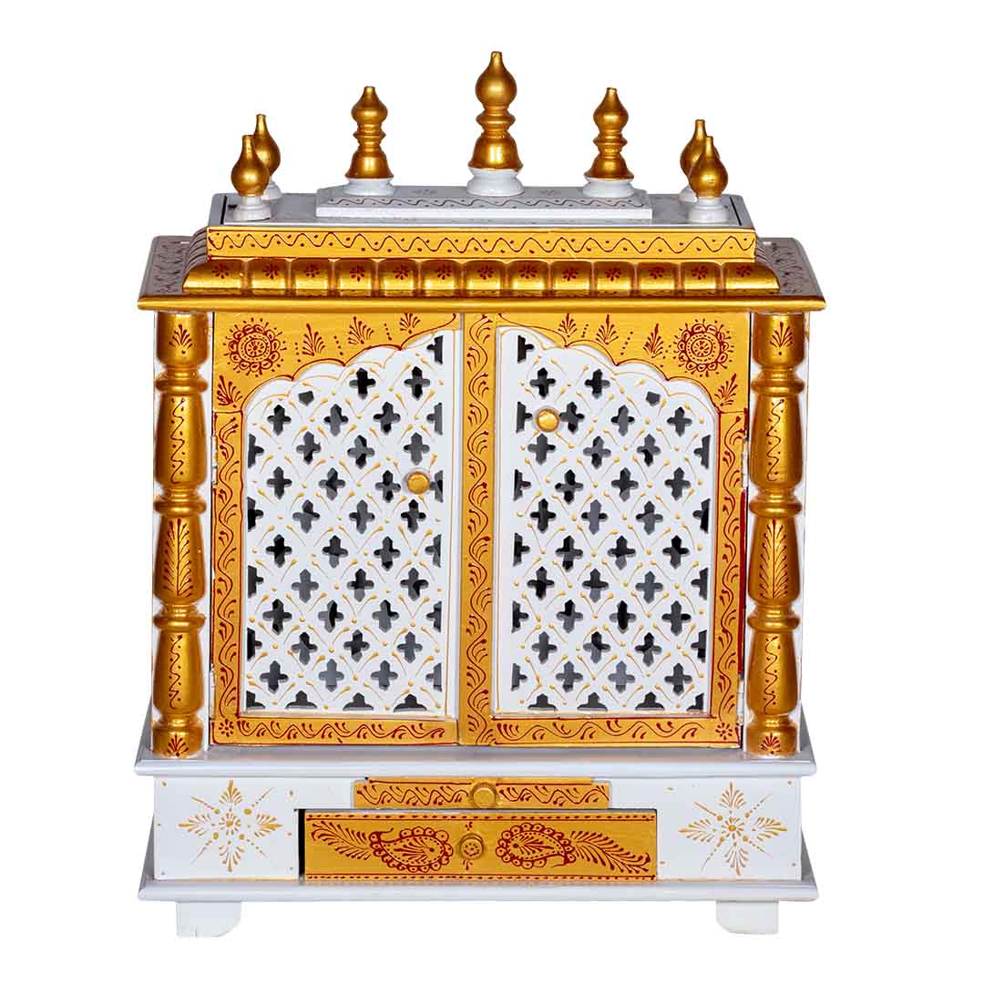 Rohini Radiance Carved Wooden Mandir with Doors