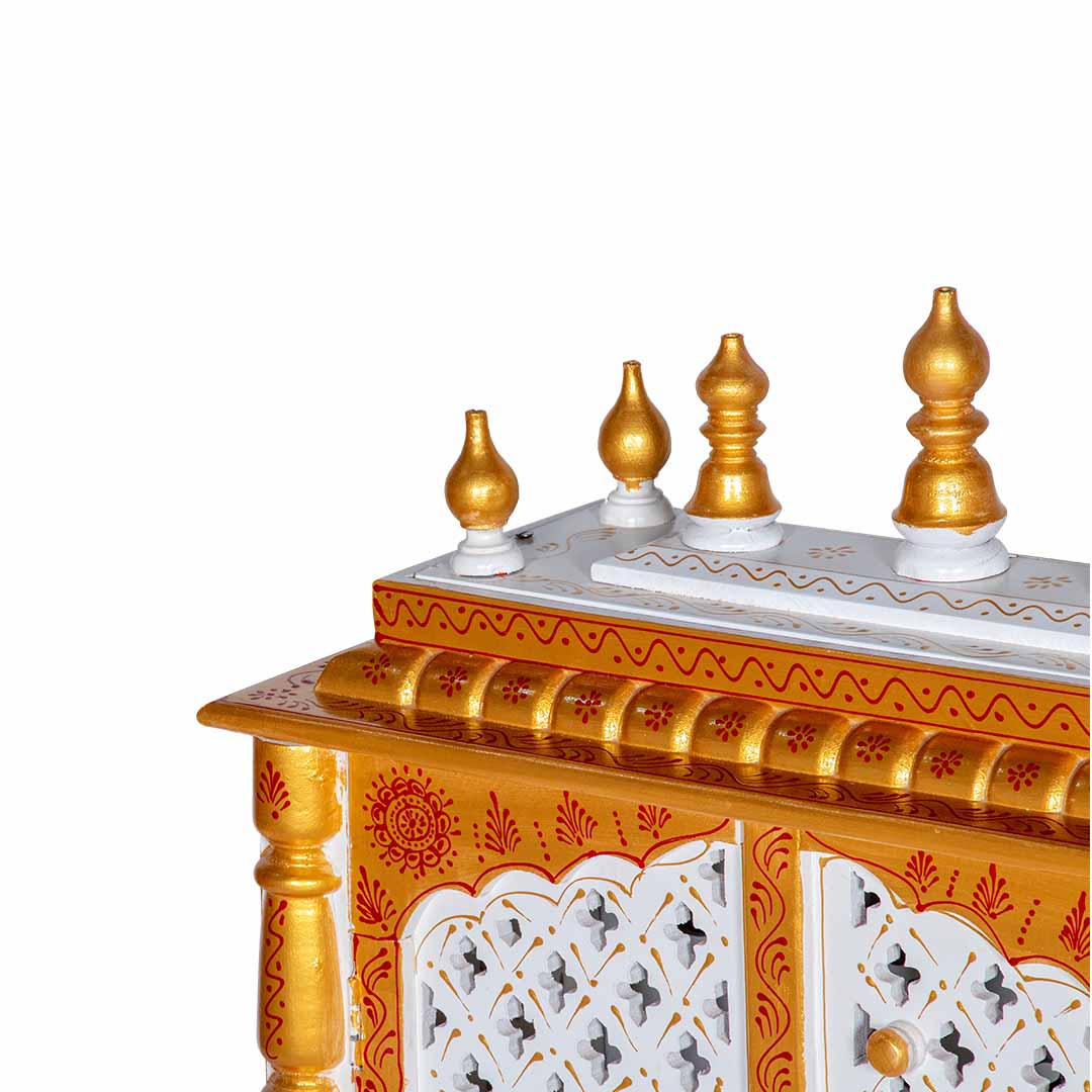 Rohini Radiance Carved Wooden Mandir with Doors