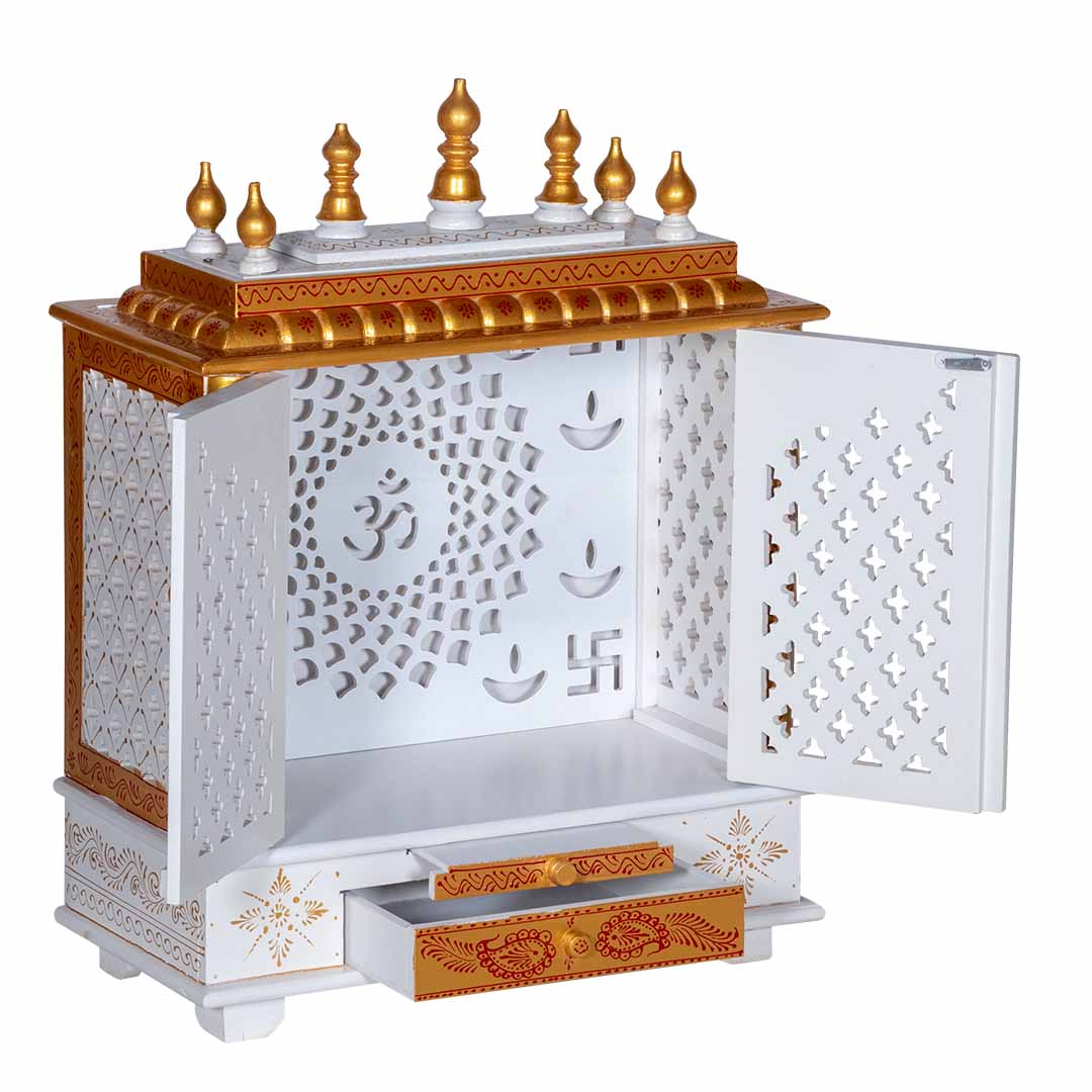 Rohini Radiance Carved Wooden Mandir with Doors