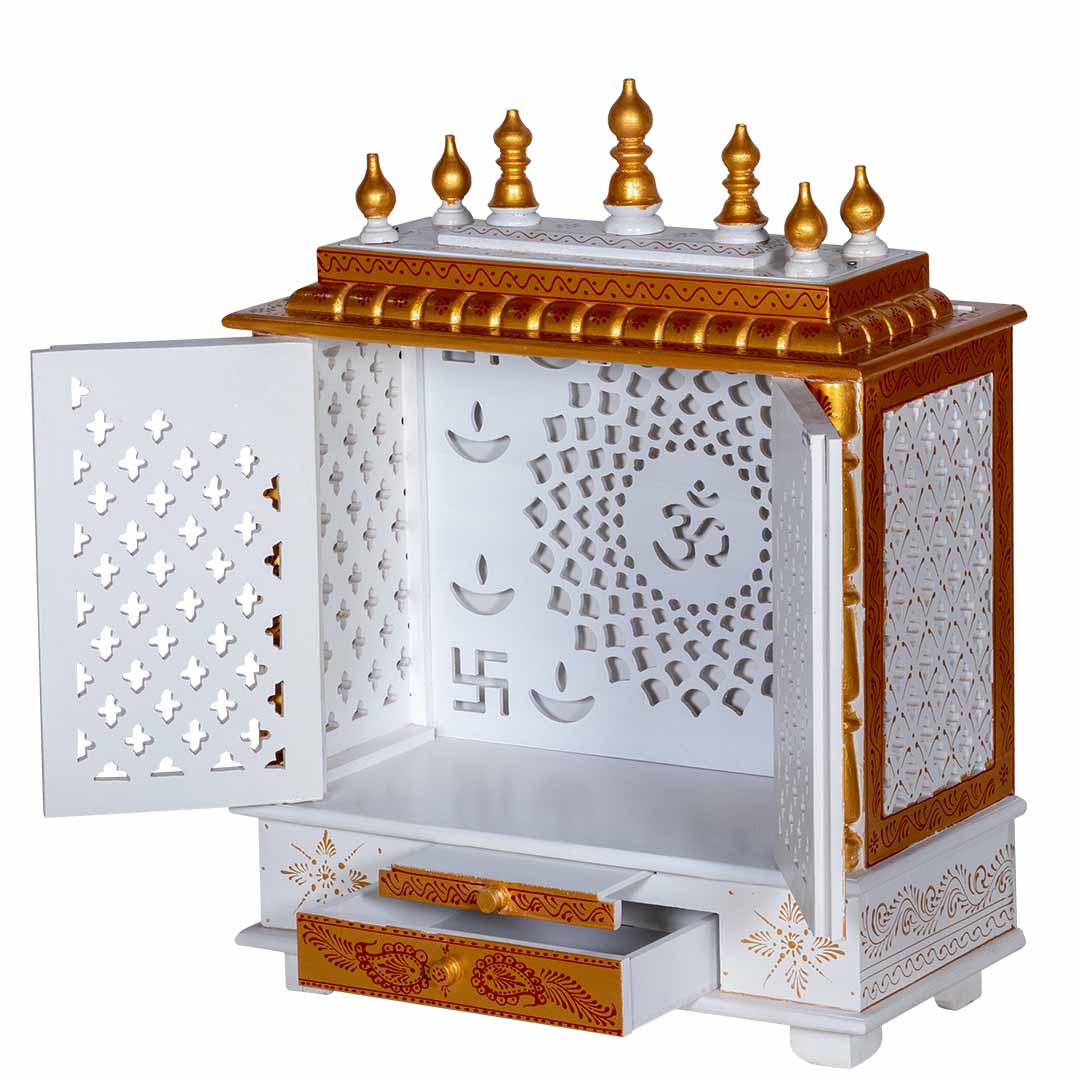 Rohini Radiance Carved Wooden Mandir with Doors