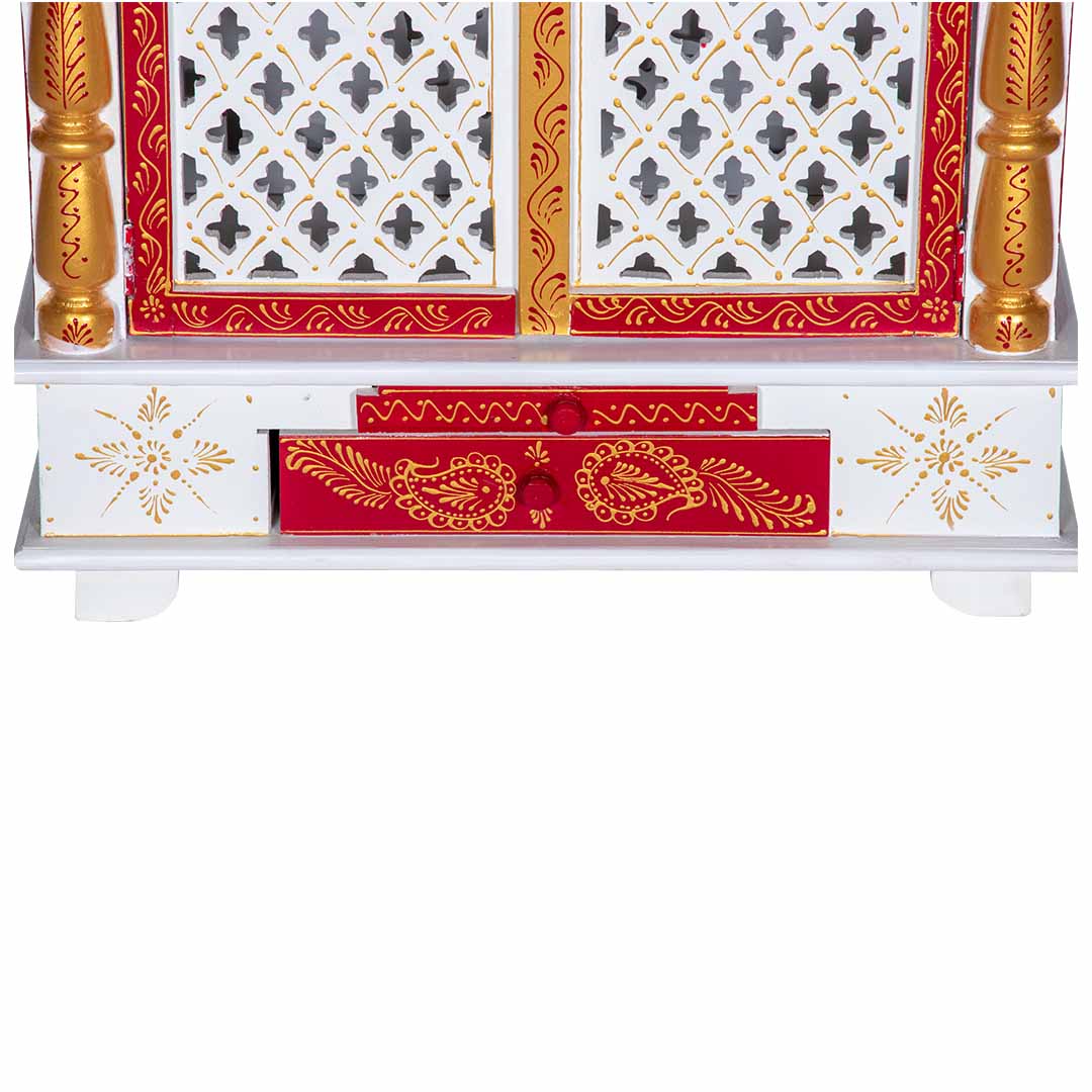 Rohini Radiance Carved Wooden Mandir with Doors