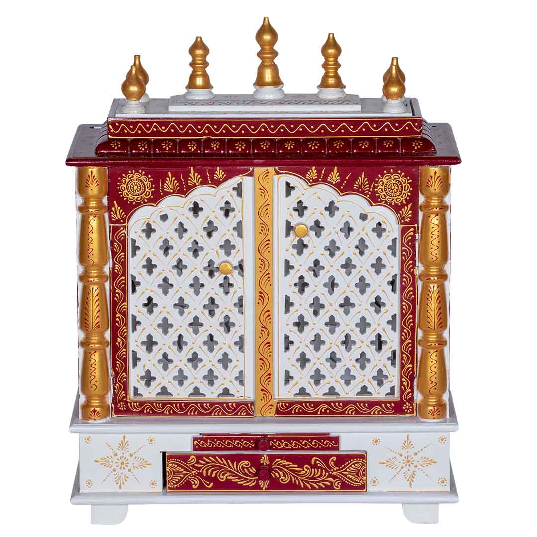 Rohini Radiance Carved Wooden Mandir with Doors