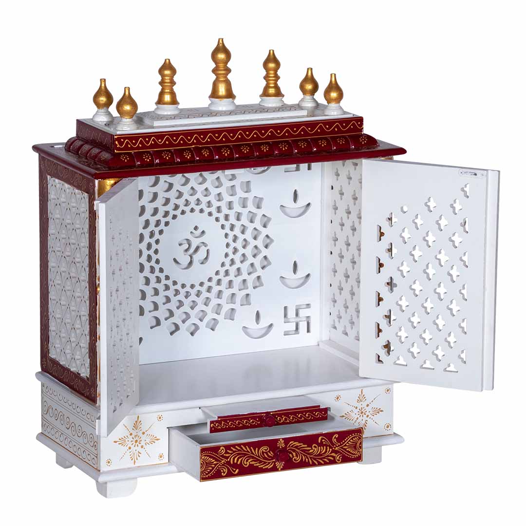 Rohini Radiance Carved Wooden Mandir with Doors