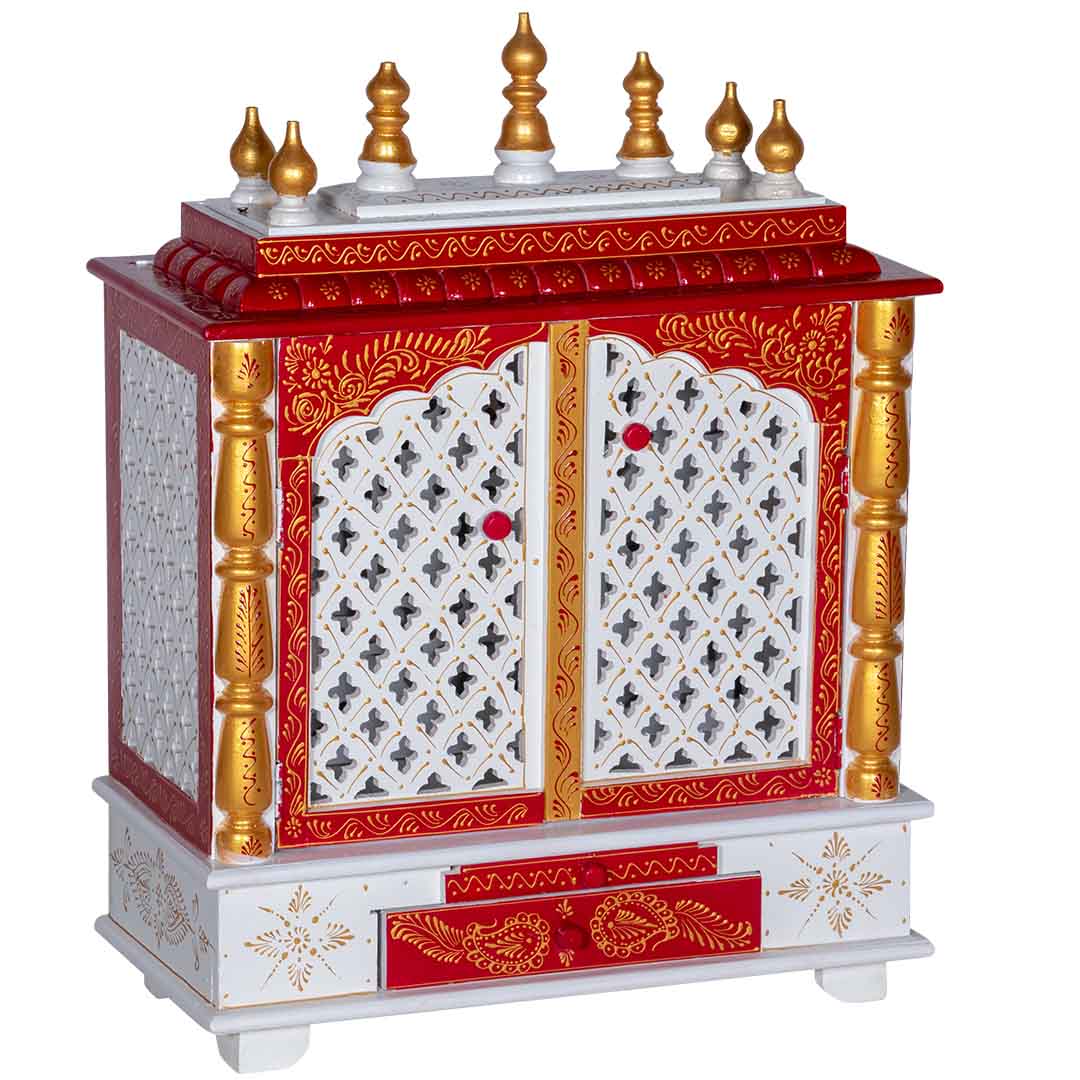 Rohini Radiance Carved Wooden Mandir with Doors