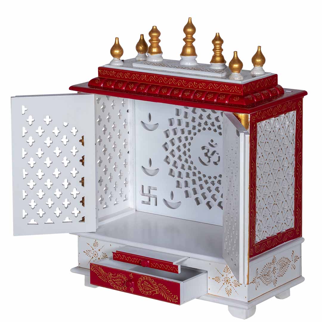 Rohini Radiance Carved Wooden Mandir with Doors