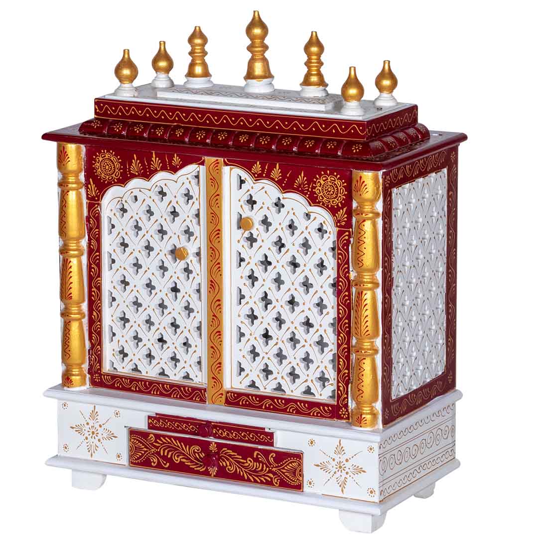 Rohini Radiance Carved Wooden Mandir with Doors