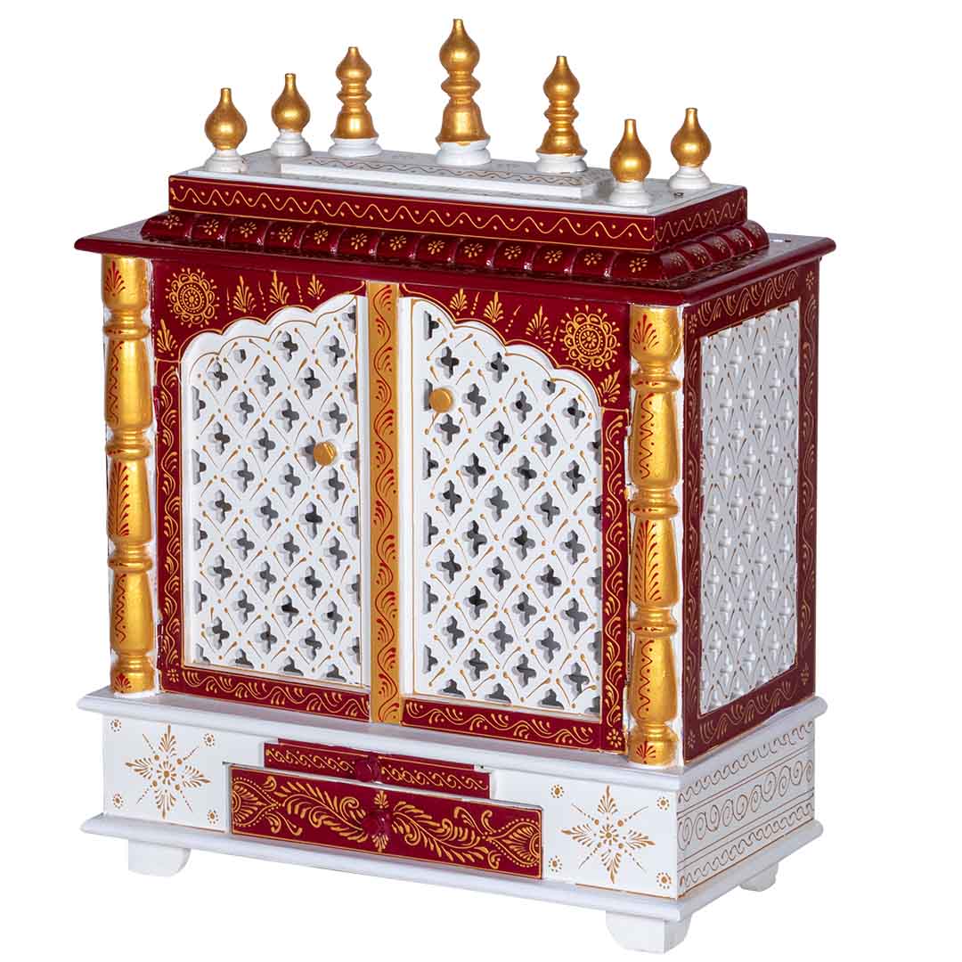 Rohini Radiance Carved Wooden Mandir with Doors