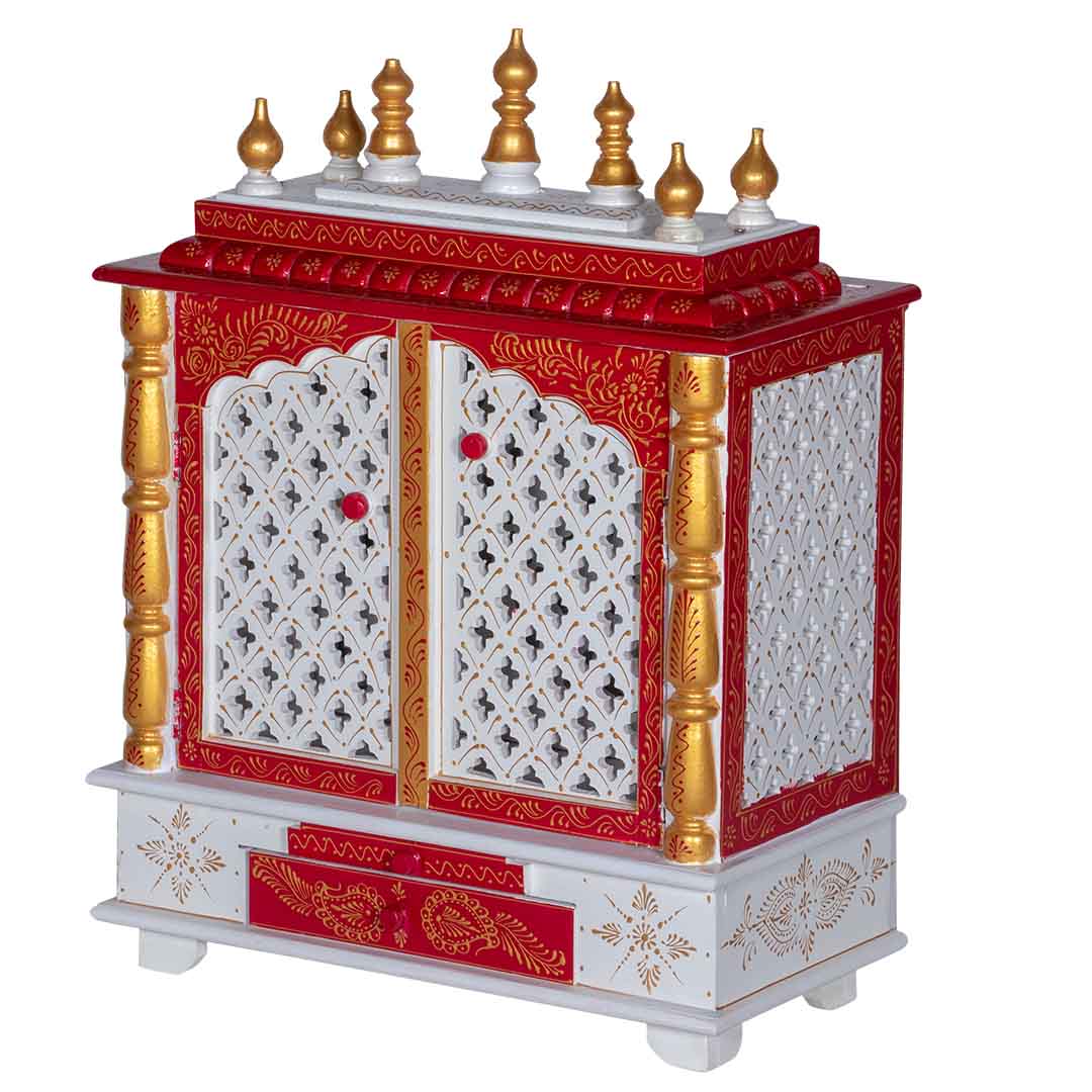 Rohini Radiance Carved Wooden Mandir with Doors