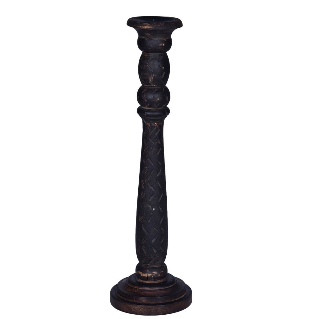 Unique, Carved Wooden Candle Holder - Maadze