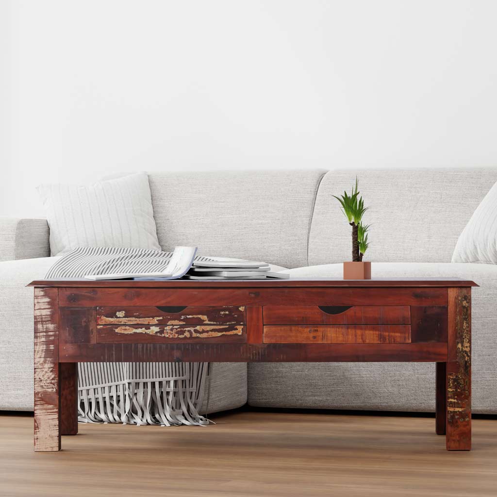 Maadze Rustic Coffee Table with storage