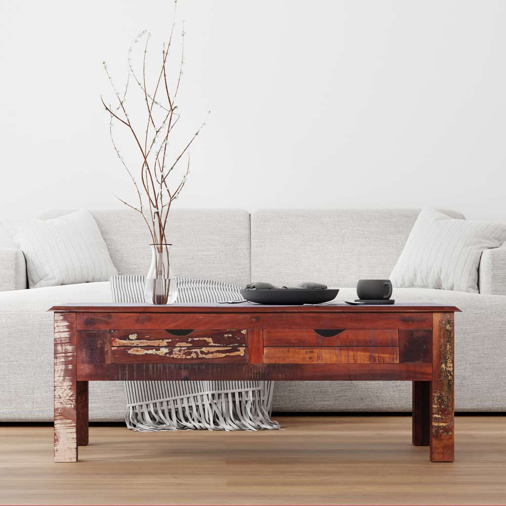 Maadze Rustic Coffee Table with storage