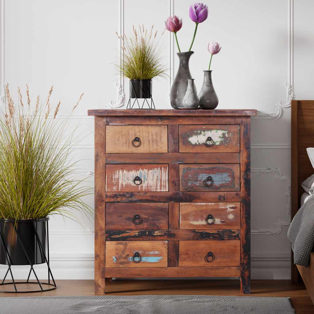 Maadze Rustic 8-Drawer Chest