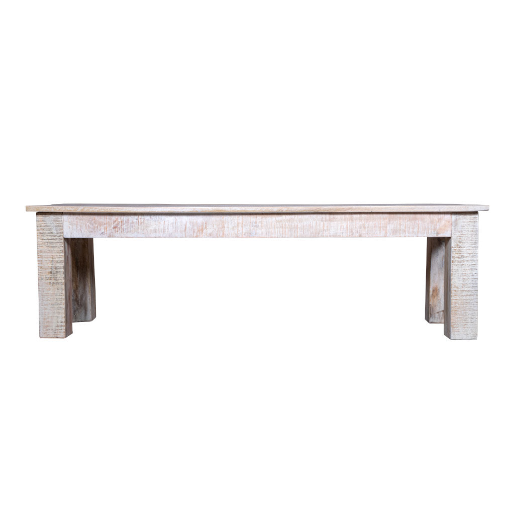 Maadze White Raw Dining Bench - Maadze