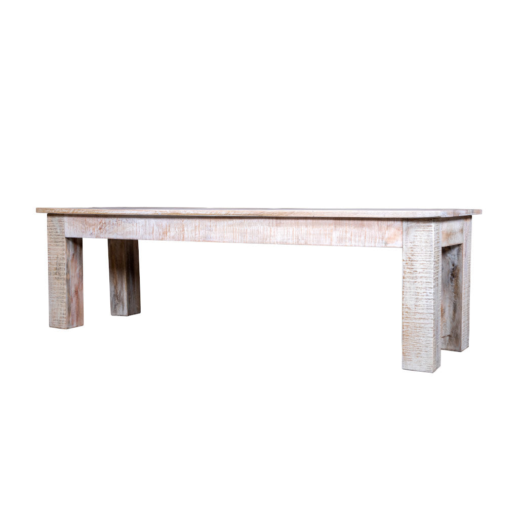 Maadze White Raw Dining Bench - Maadze