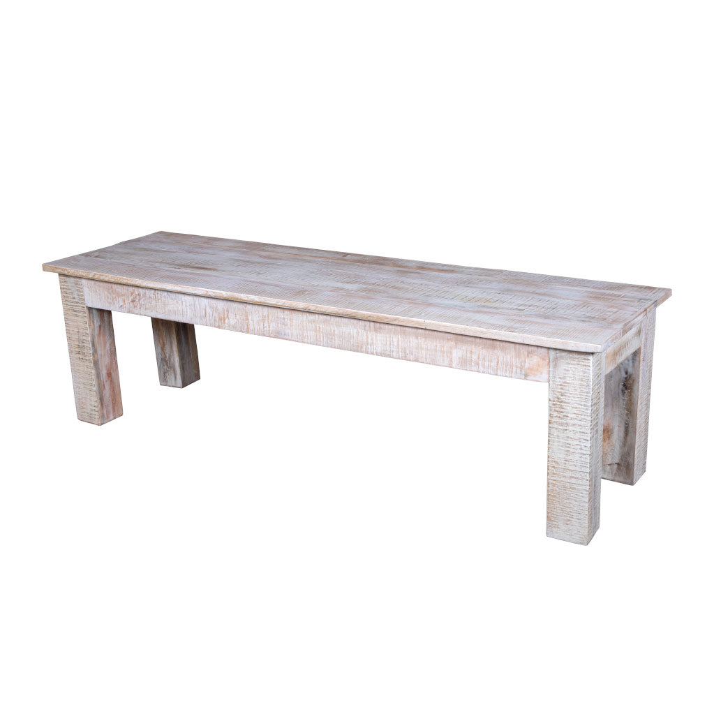 Maadze White Raw Dining Bench - Maadze