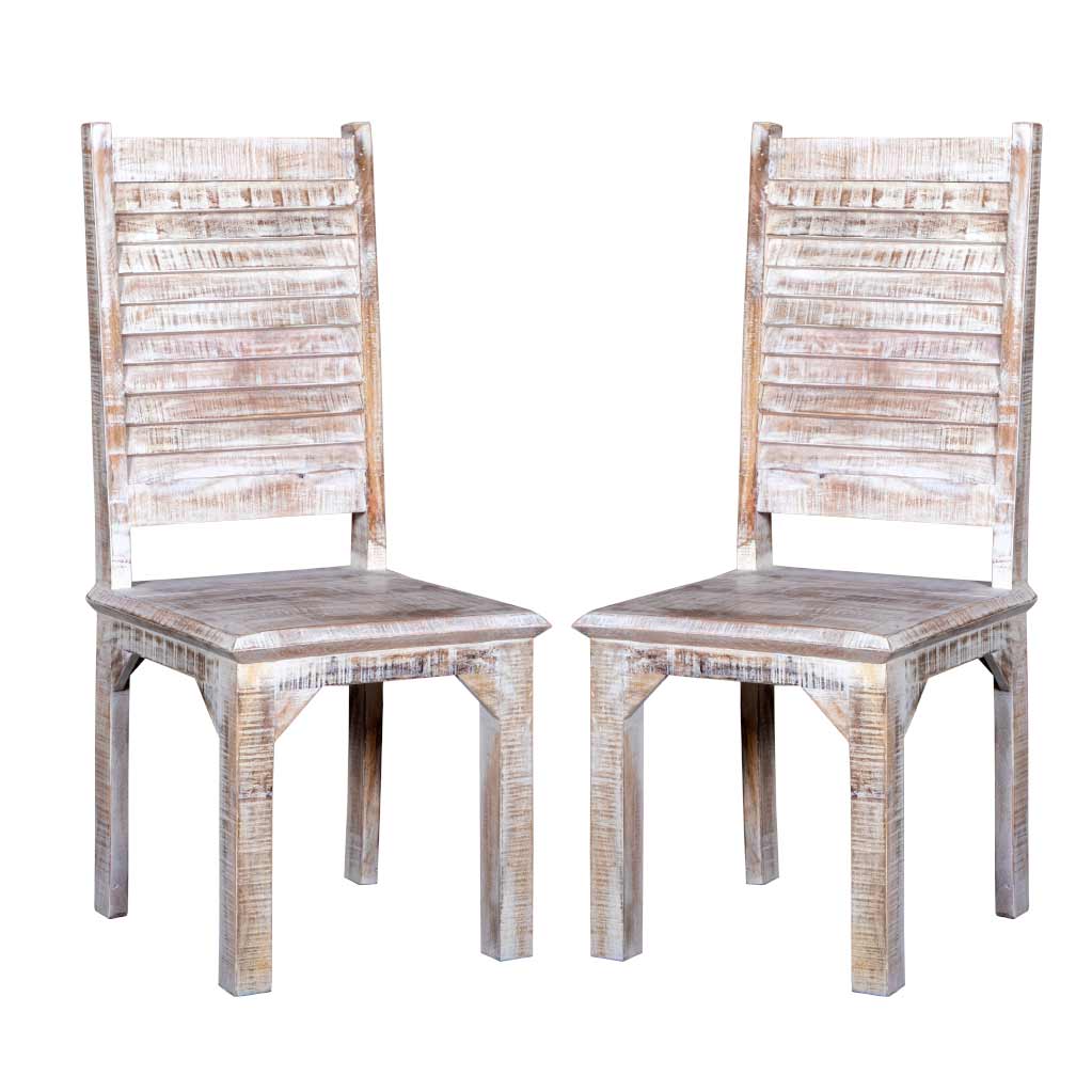 Maadze Set of 2 White Rustic Chair - Maadze