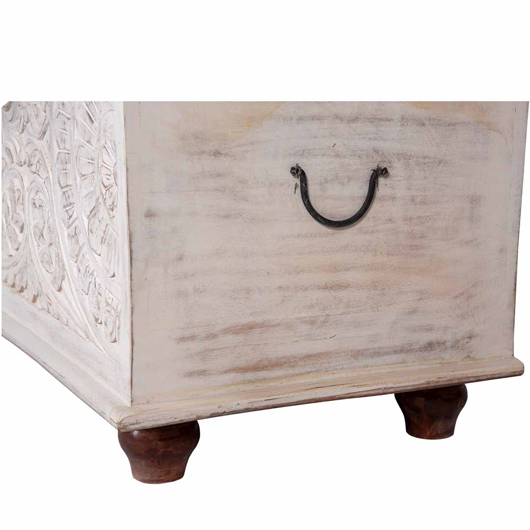 Maadze White Wooden Trunk Box &quot;Snow&quot;