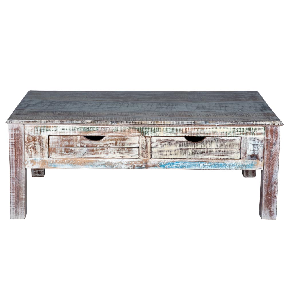 Rustic White Coffee Table - Maadze