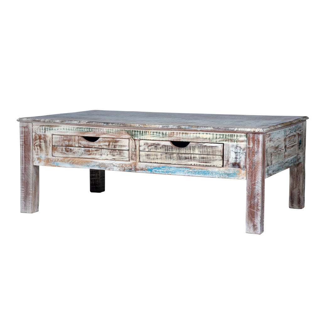 Rustic White Coffee Table - Maadze