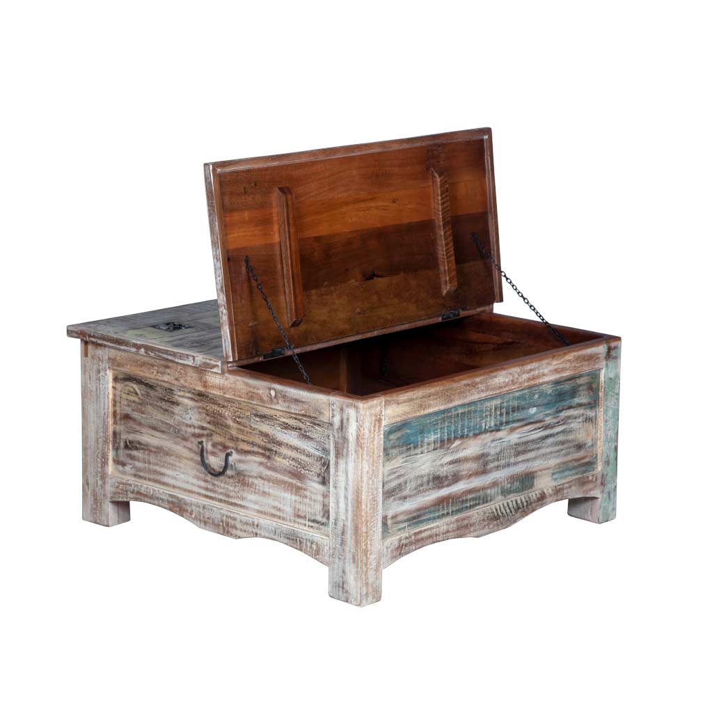 Chest Trunk Coffee Table Storage Box Part Reclaimed Wood 