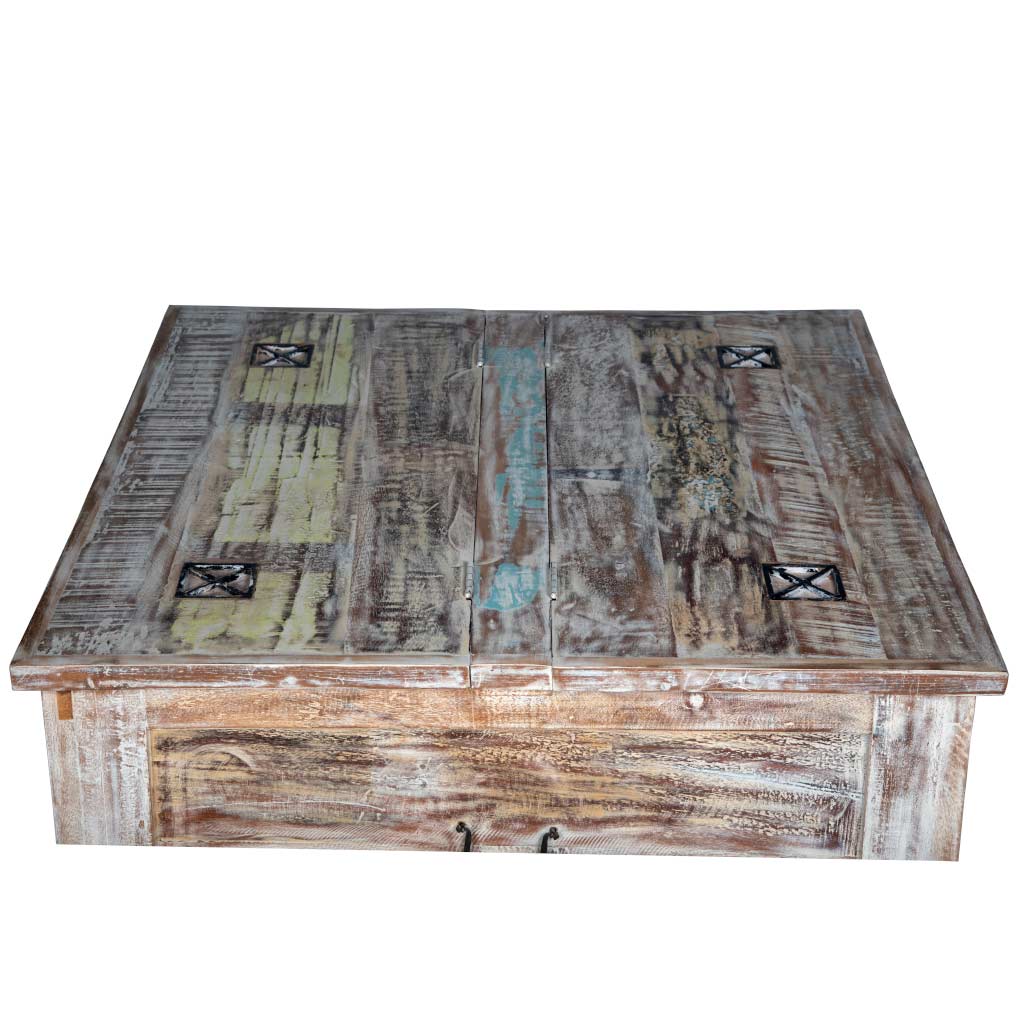 Chest Trunk Coffee Table Storage Box Part Reclaimed Wood 