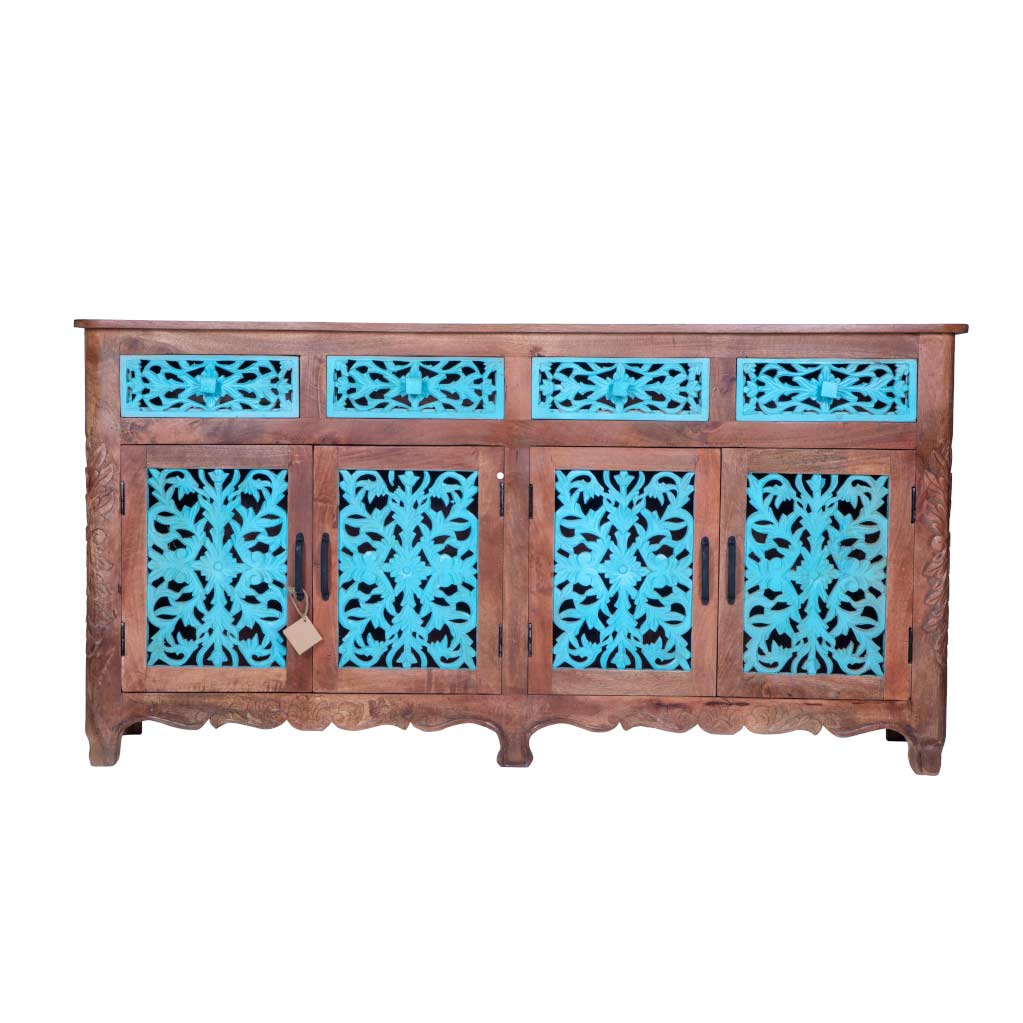 Maadze Blue Carved Sideboard Buffet “Odyssey” - Maadze