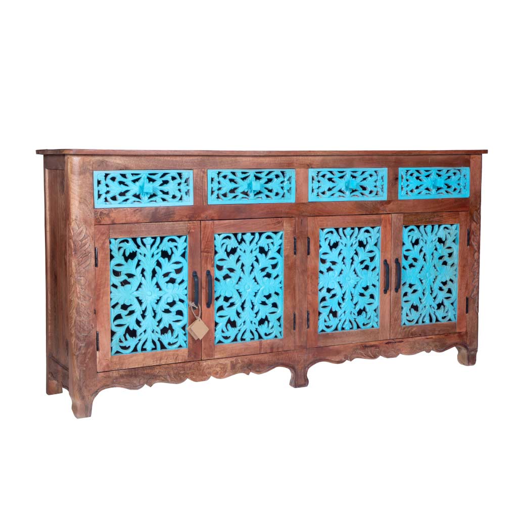 Maadze Blue Carved Sideboard Buffet “Odyssey” - Maadze