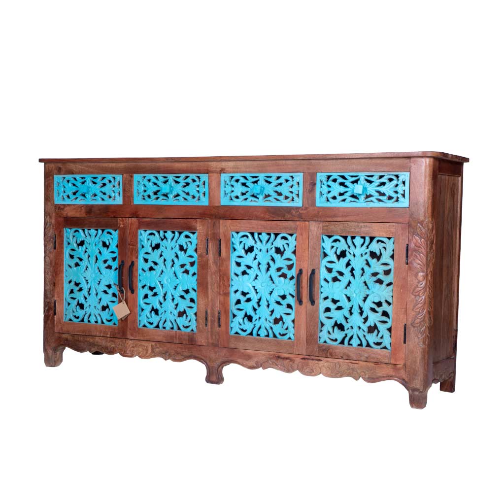 Maadze Blue Carved Sideboard Buffet “Odyssey” - Maadze