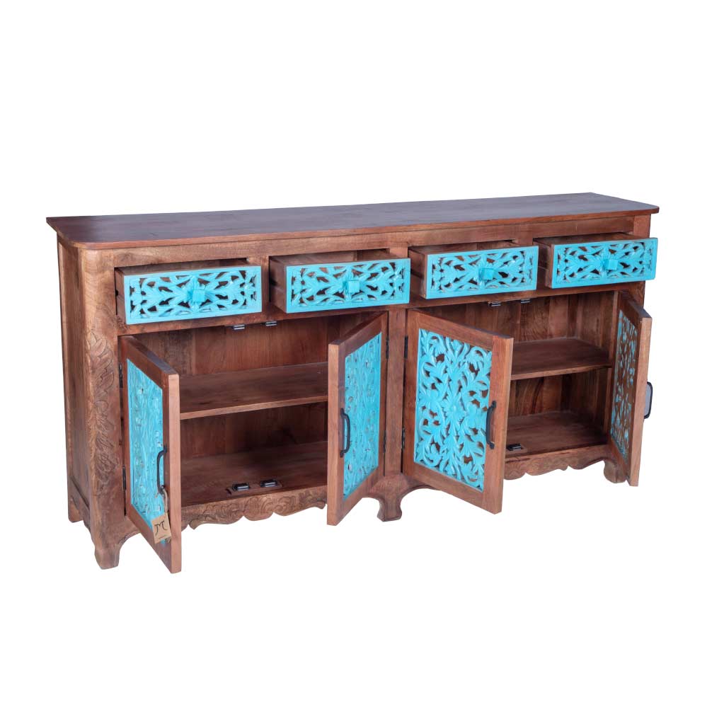 Maadze Blue Carved Sideboard Buffet “Odyssey” - Maadze