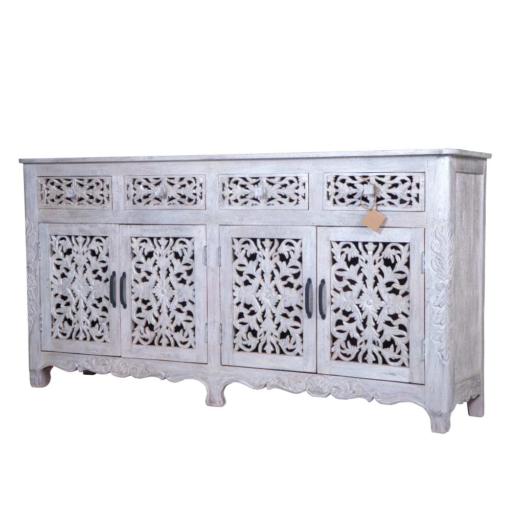 Maadze 4 Door Carved Sideboard Buffet