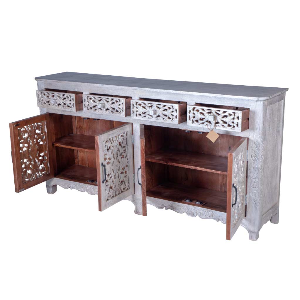 Maadze 4 Door Carved Sideboard Buffet