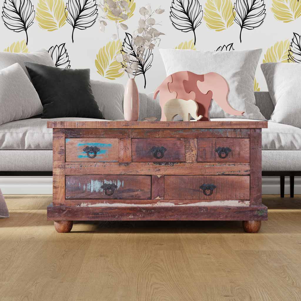 Maadze Rustic Trunk Coffee table with drawers