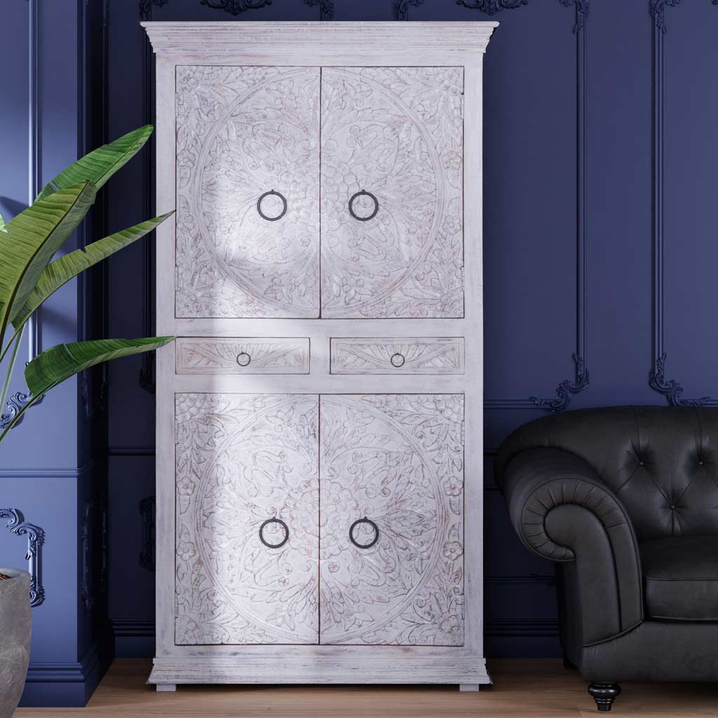 White High Chest Armoire by Maadze