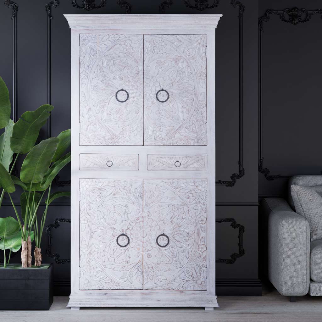 White High Chest Armoire by Maadze