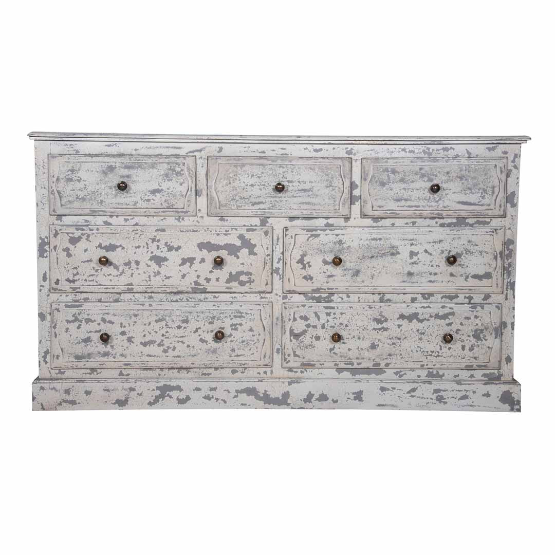 Maadze 7-Drawer White Double Dresser