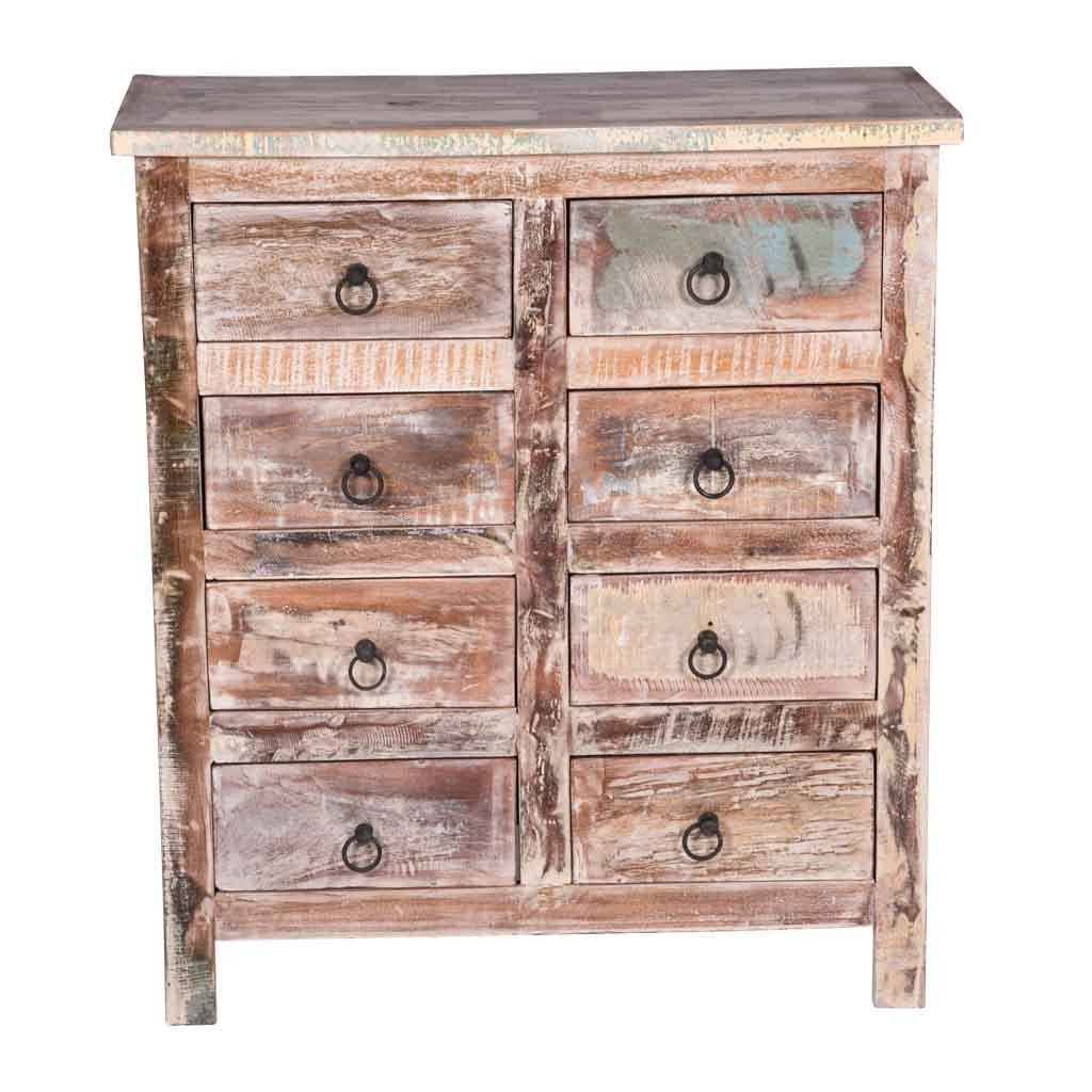 Maadze Whitewashed 8-Drawer Dresser 