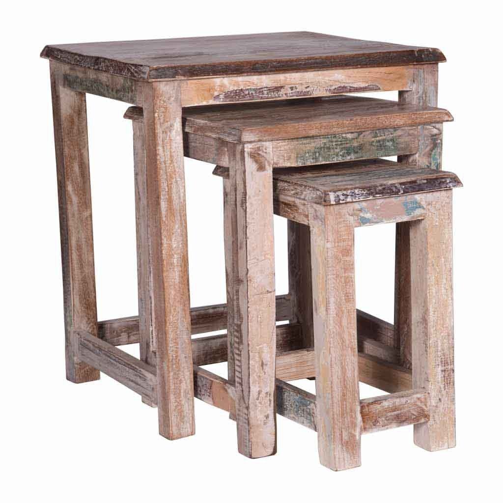 White washed Nesting Tables 